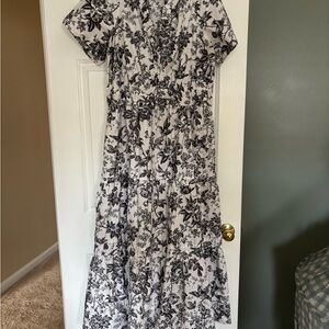 Anthropologie Somerset Dress - Black & White Floral
